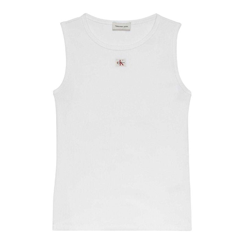 Calvin Klein Womens/Ladies Jeans Ribbed Fitted Tank Top / Bright White